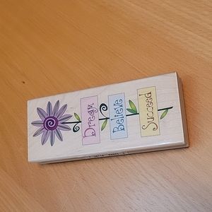 Swirly Flower Wood Stamp